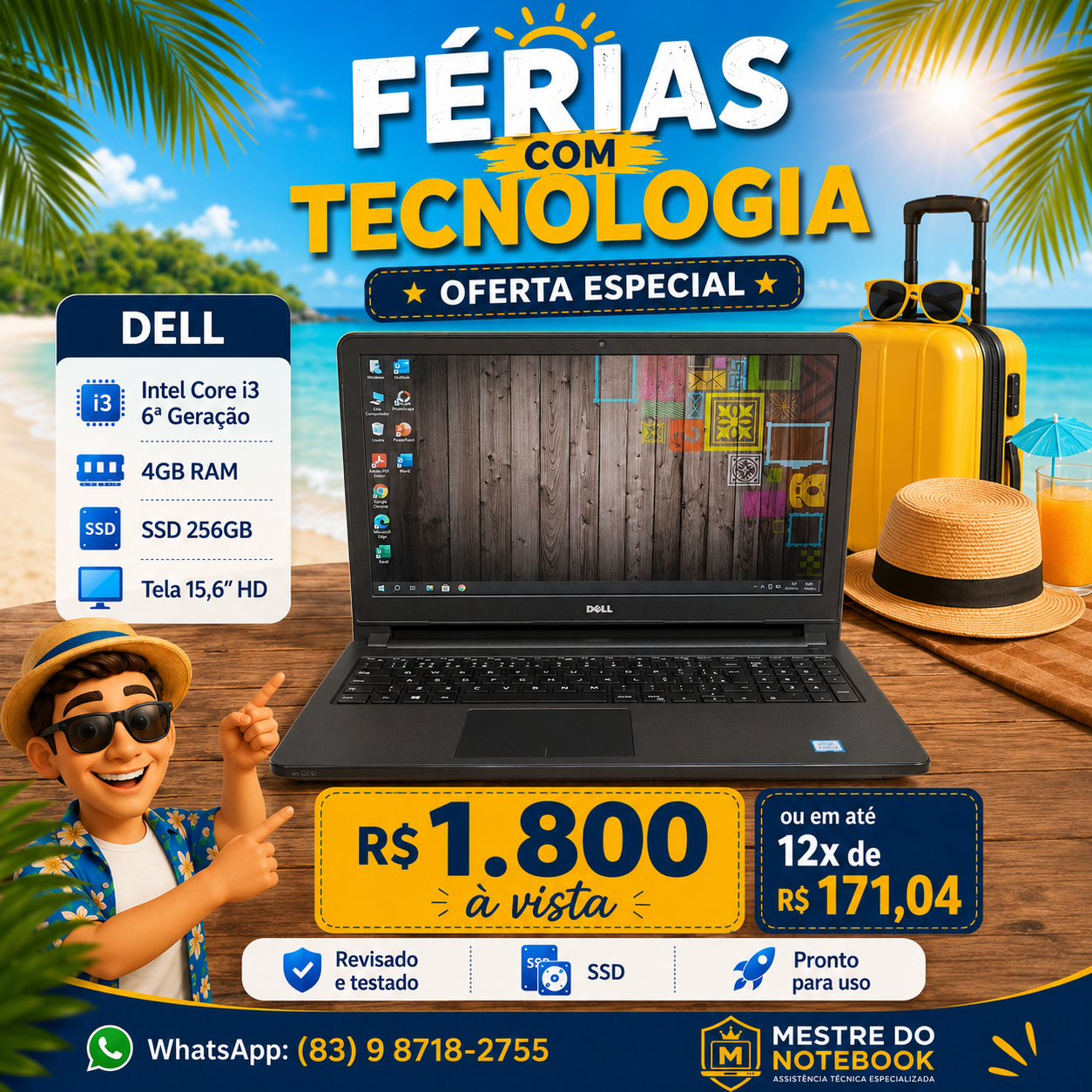 Dell i3 6ª Geração — R$ 1.800