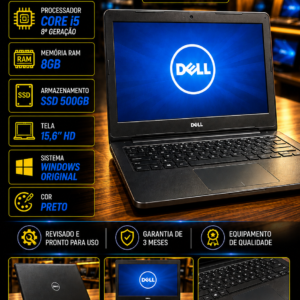 Dell Inspiron 3583 — Core i5 8ª Geração — 8GB RAM — SSD 500GB — Tela 15,6"