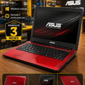 Notebook ASUS Intel Core i5 3ª Geração, 6GB RAM, SSD 120GB, Tela 14” HD — Vermelho