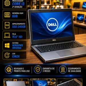 Dell Vostro 3550 — Core i3 2ª Geração — 6GB RAM — SSD 240GB — Tela 15,6"