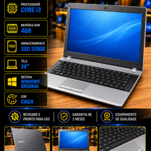 Samsung RV420 — Core i3 — 4GB RAM — SSD 120GB — Tela 14" — Bateria nova