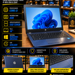 HP G42 — Core i3 — 4GB RAM — SSD 120GB — Tela 14" — Bateria Nova