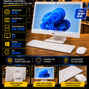 LG All in One 22V280 — 8GB RAM — SSD 240GB — Tela 22"