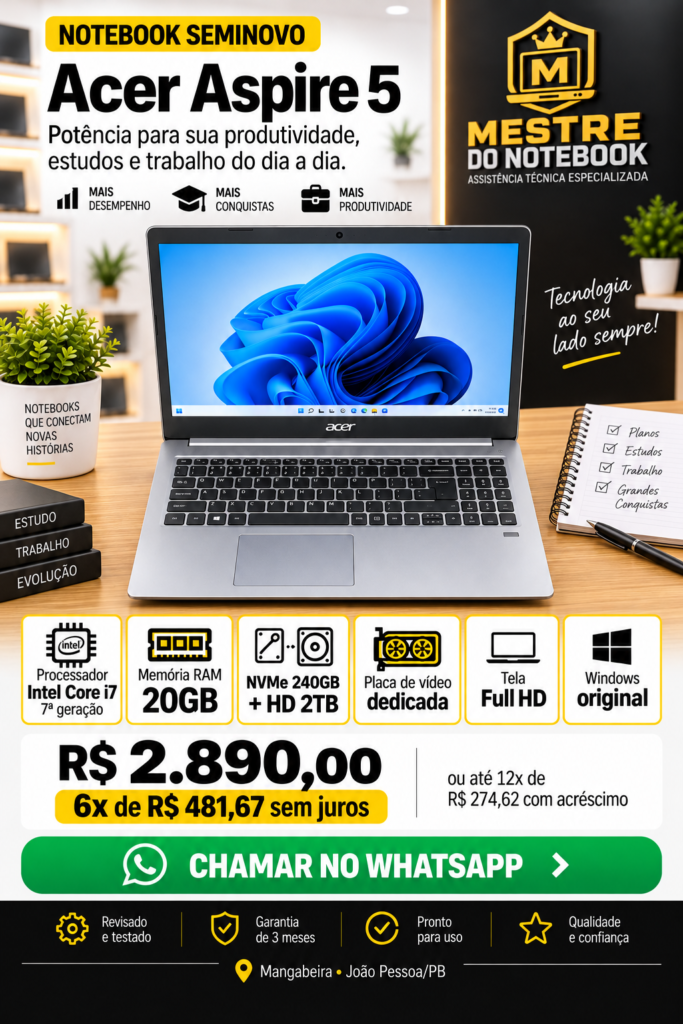 ACER (A515-51G-70PU I7 20 GB SSD NVMe 240 GB + HDD 2TB GB 15 pol
