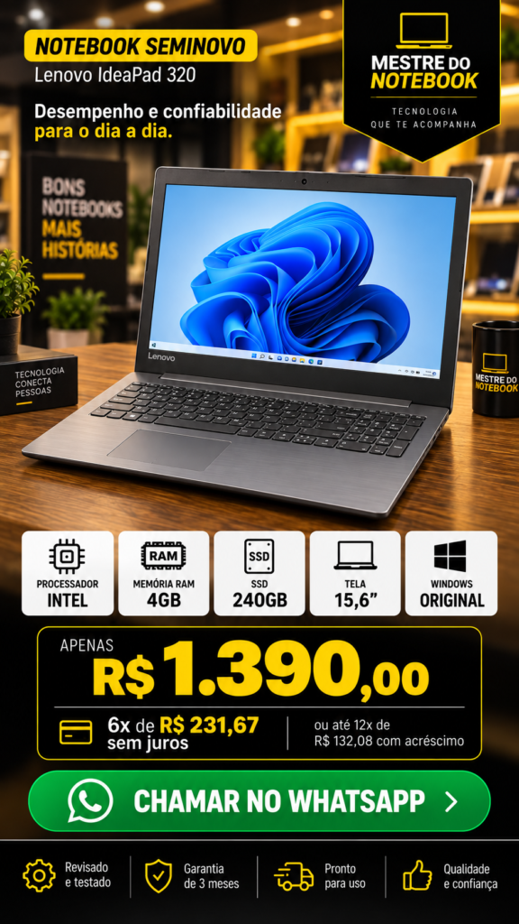 LENOVO 320-15IAP CELERON 4G GB SSD SATA 240 GB 15 pol