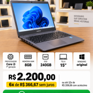 SAMSUNG 350X I3 8G GB SSD SATA 240 GB 15 pol