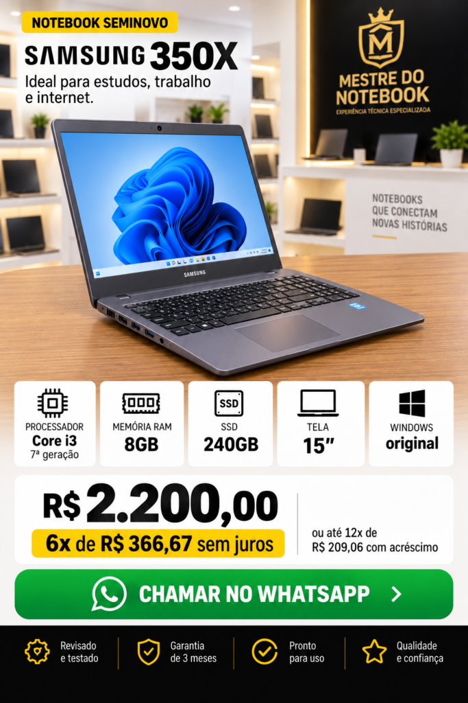 SAMSUNG 350X I3 8G GB SSD SATA 240 GB 15 pol