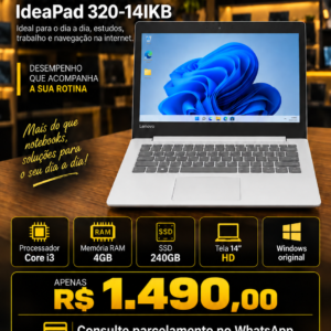 LENOVO IDEAPAD 320-14IKB I3 4 GB SSD SATA 240 GB 14 pol